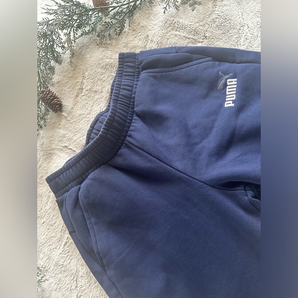 Puma boys navy blue joggers with logo - Picture 2 of 4